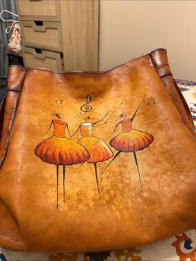 Leather “ballerina” large Hobo bag